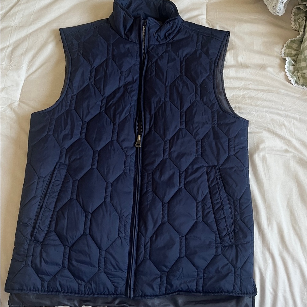 Blue quilted vest